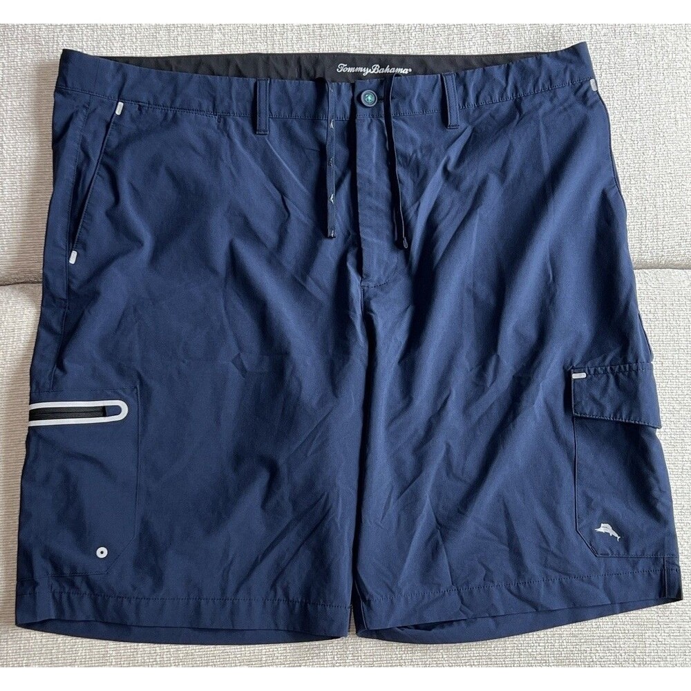Tommy Bahama Shorts Mens 42 Blue 10" Island Zone Hybrid Cargo Performance Golf